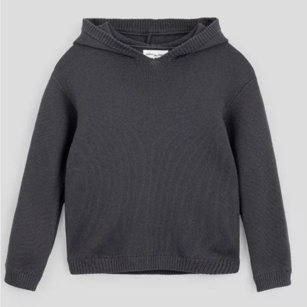 miles the label | (3-4) grey hooded knit sweater